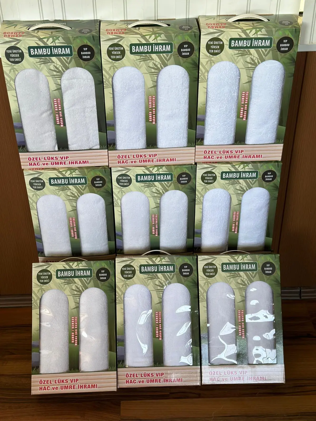 Bambu İhram Takımı 110x220 cm toptan kutulu hac ve umre ihramı