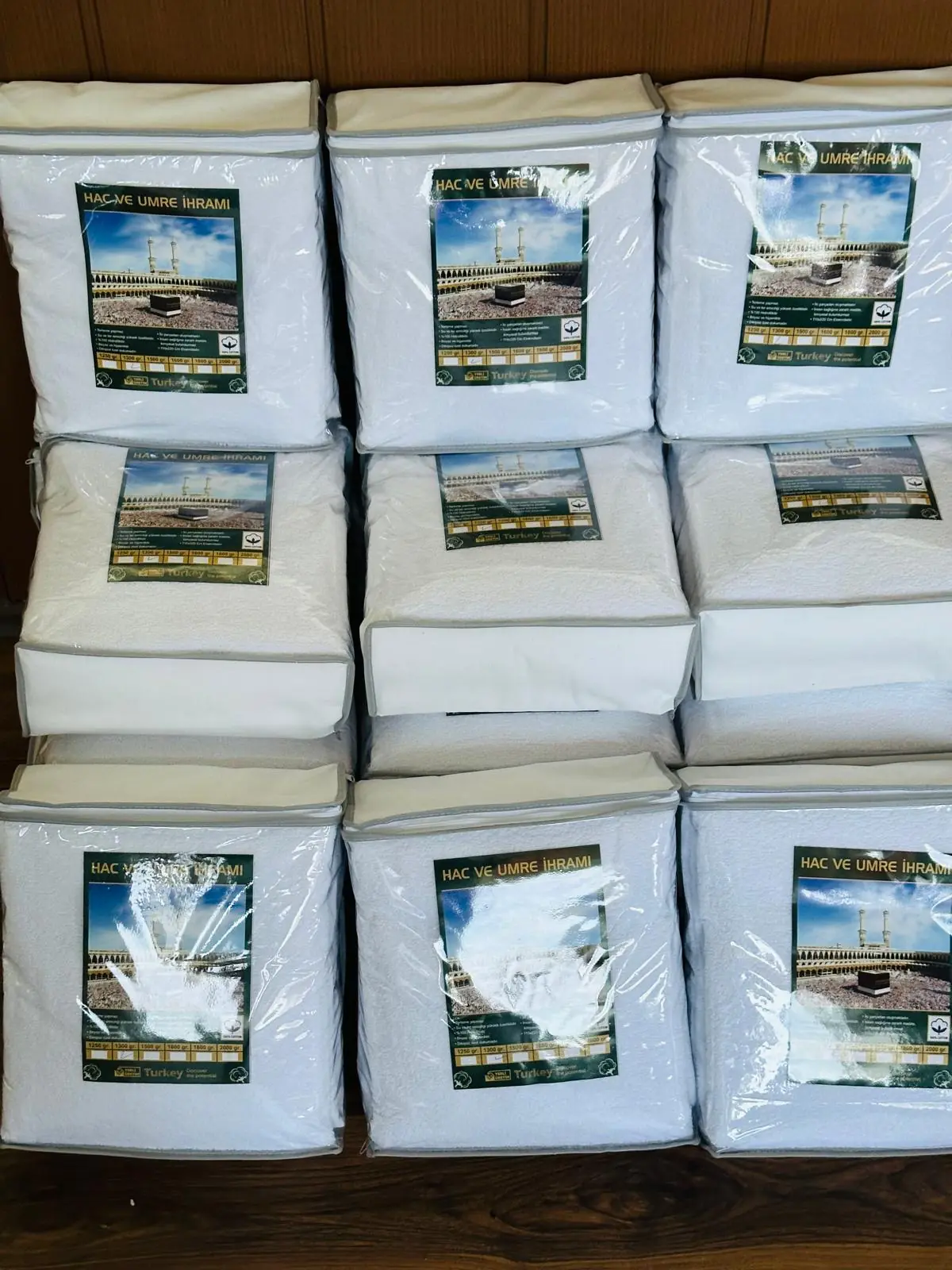 Ekonomik İhram Takımı 110x220 cm toptan paketli hac ve umre ihramı